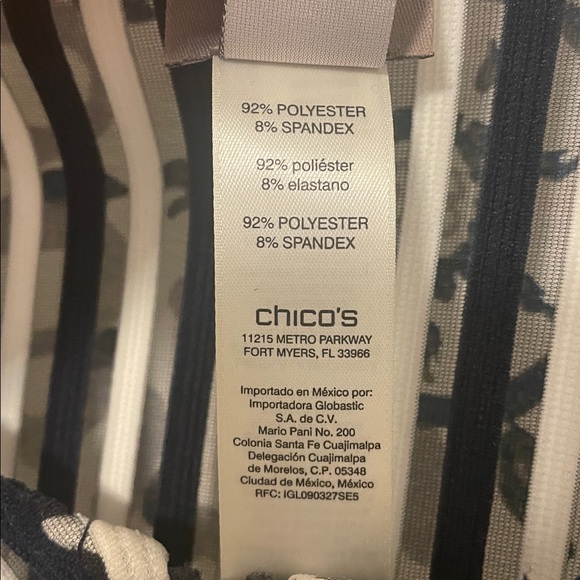 Chico's Navy/White/Sheer Striped Jacket Size 3 = XL or 16 - Picture 4 of 9